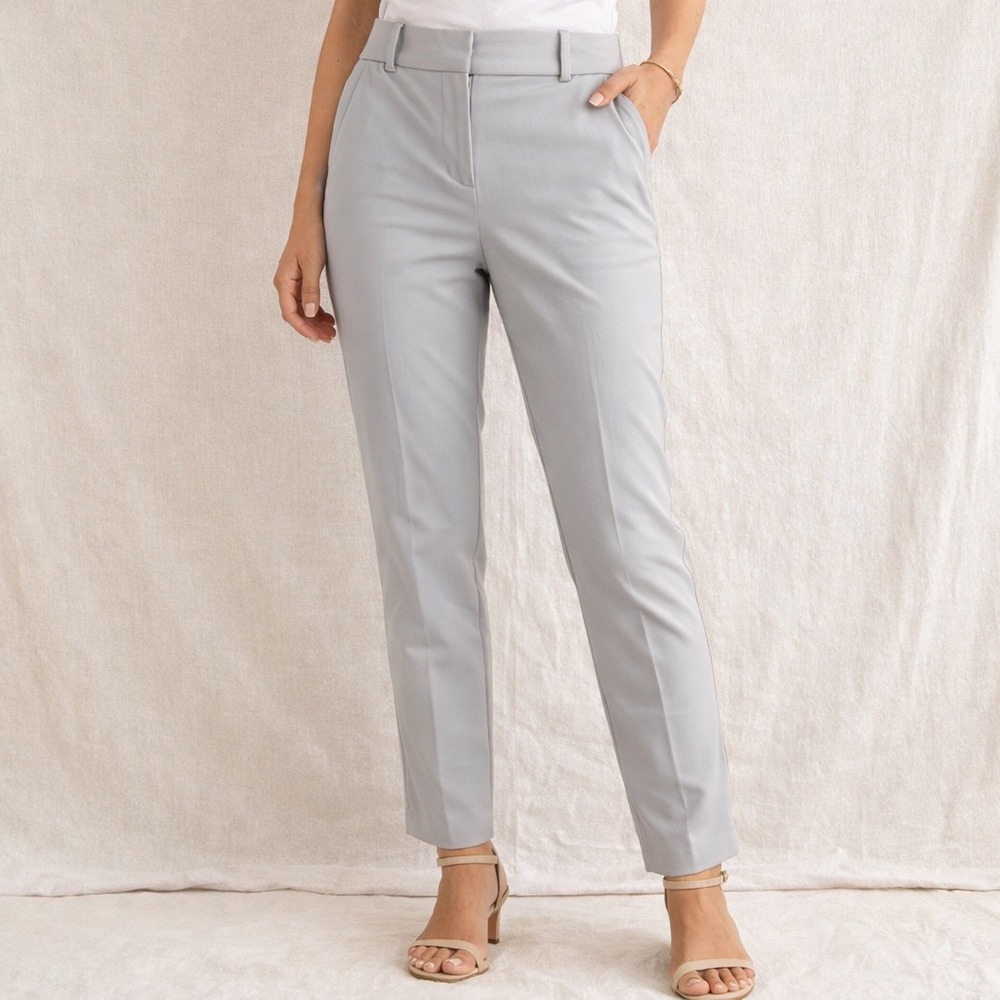 Loft Outlet Curvy Skinny Ankle Pants Womens 0 Light Gray Business Casual
